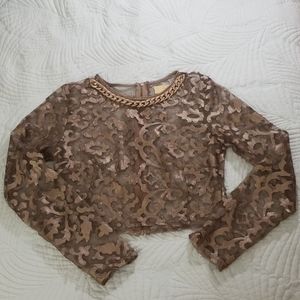 Festive long sleeved crop top